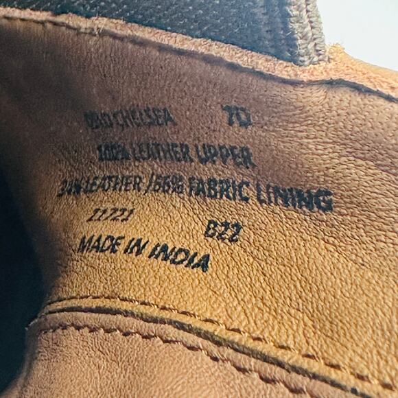 Polo Ralph Lauren Men\'s Oslo Brown Tumbled Leather Lug Chelsea Boots Size 7D